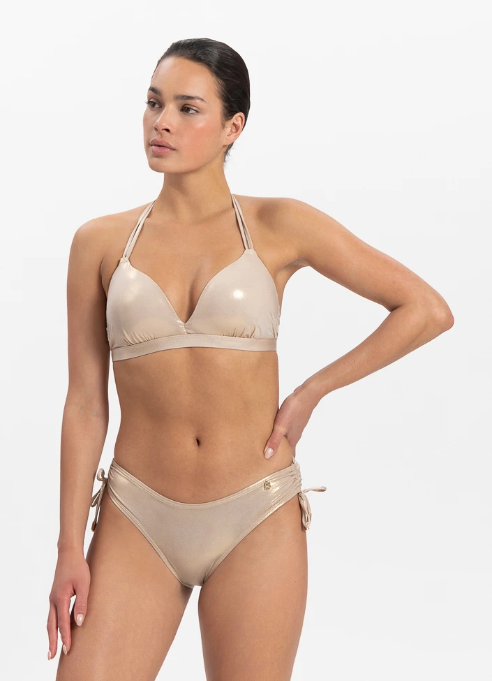 BEACHLIFE Gold Champagne Halter Bikinitop 1 BEACHLIFE Gold Champagne Halter Bikinitop