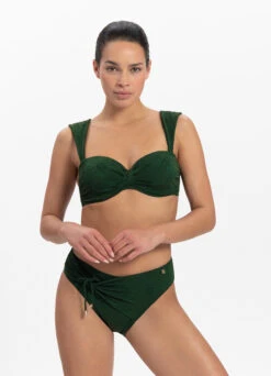 BEACHLIFE Green Embroidery Bandeau Bikinitop