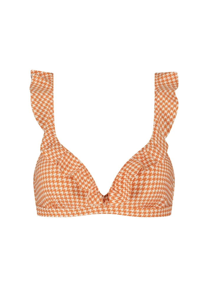 BEACHLIFE Pied De Poule Ruffle Bikinitop 4 BEACHLIFE Pied De Poule Ruffle Bikinitop – Bild 4