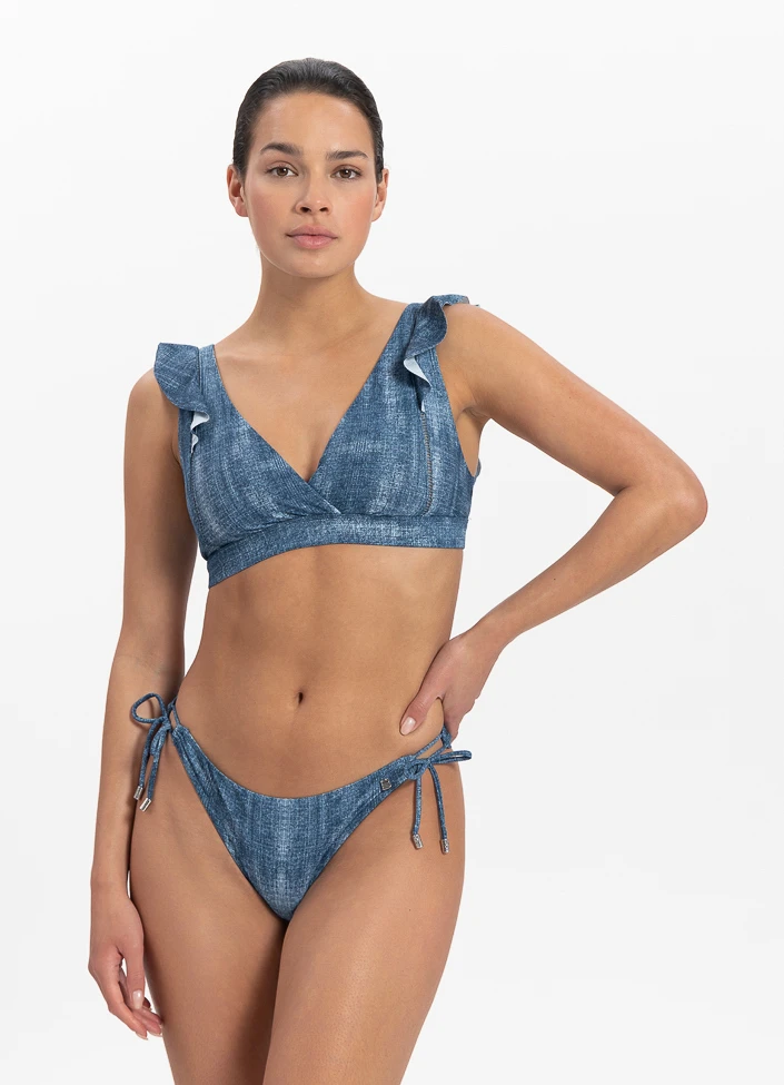 BEACHLIFE Denim Ruches Bikinitop 1 BEACHLIFE Denim Ruches Bikinitop