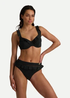 BEACHLIFE Black Embroidery High-waist Bikinibroekje -Outlet BEACHLIFE Store 265108 966 265218 966 front