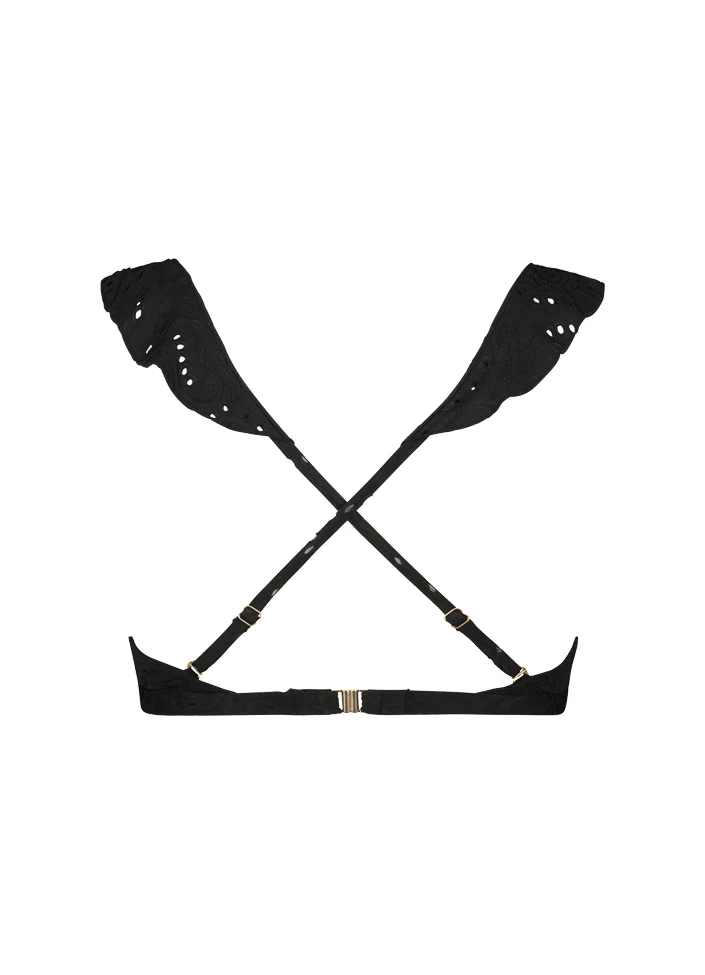 BEACHLIFE Black Embroidery Ruffle Bikinitop 6 BEACHLIFE Black Embroidery Ruffle Bikinitop – Bild 6