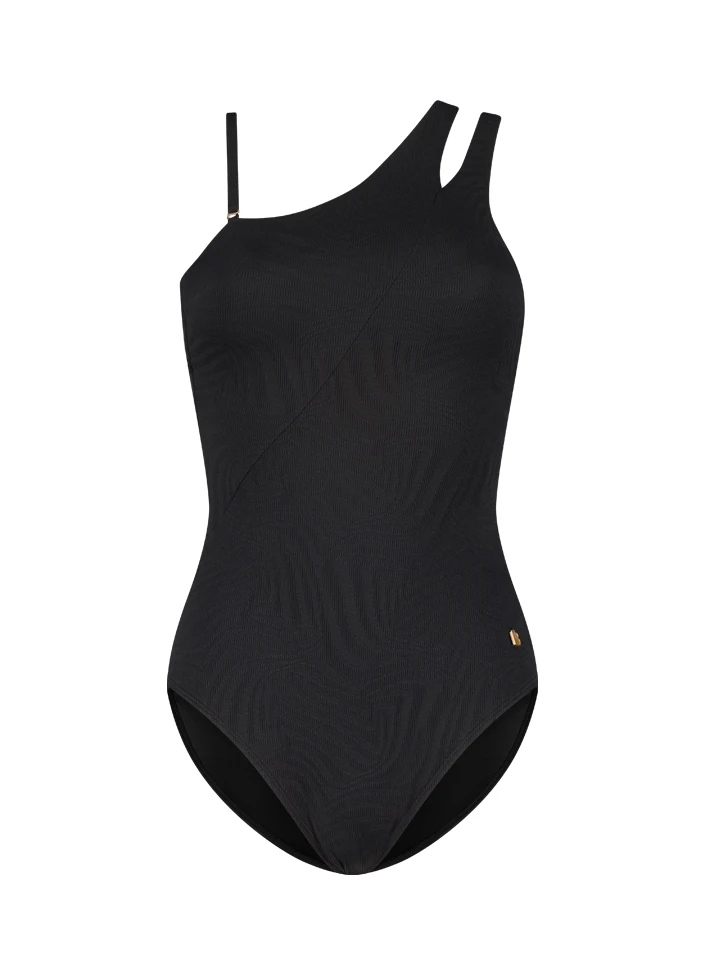 BEACHLIFE Black Swirl One Shoulder Badpak 4 BEACHLIFE Black Swirl One Shoulder Badpak – Bild 4