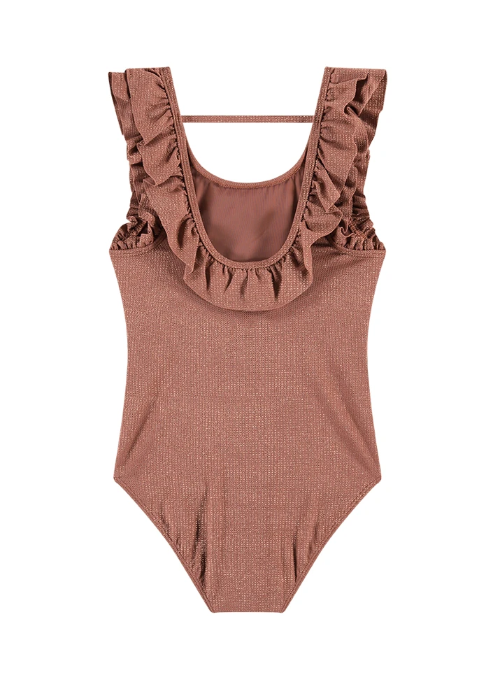 BEACHLIFE Rouge Shimmer Meisjes Ruffle Badpak 2 BEACHLIFE Rouge Shimmer Meisjes Ruffle Badpak – Bild 2