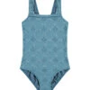 BEACHLIFE Blue Embroidery Meisjes Square Badpak