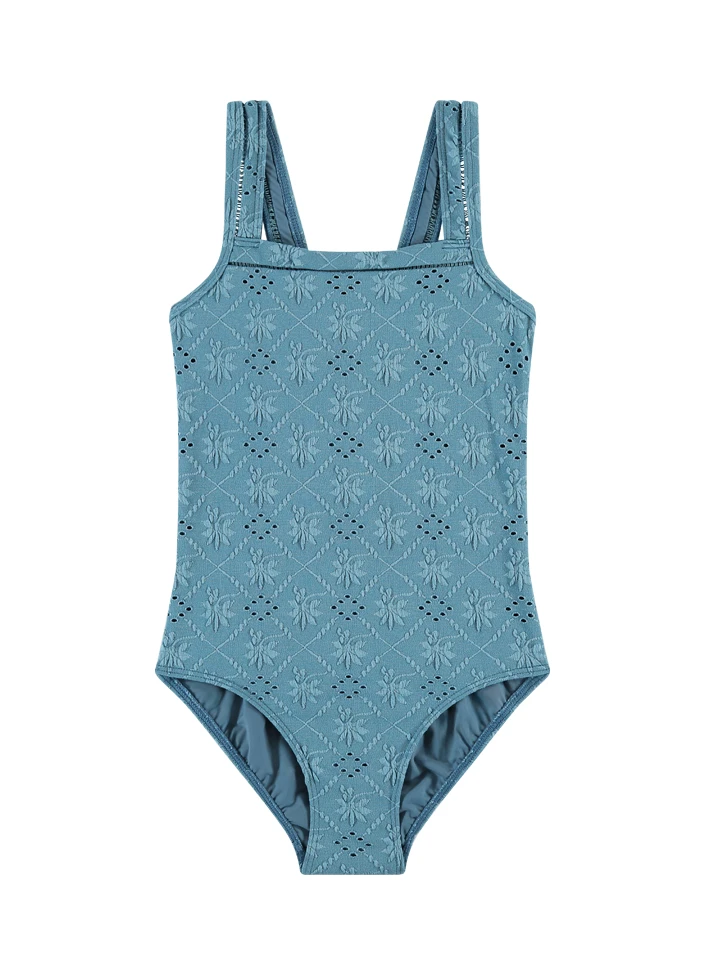 BEACHLIFE Blue Embroidery Meisjes Square Badpak 1 BEACHLIFE Blue Embroidery Meisjes Square Badpak