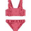 BEACHLIFE Pink Embroidery Meisjes Ruffle Bikiniset