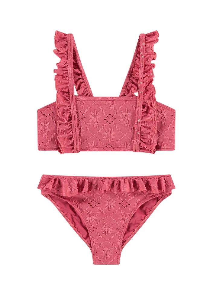 BEACHLIFE Pink Embroidery Meisjes Ruffle Bikiniset 1 BEACHLIFE Pink Embroidery Meisjes Ruffle Bikiniset