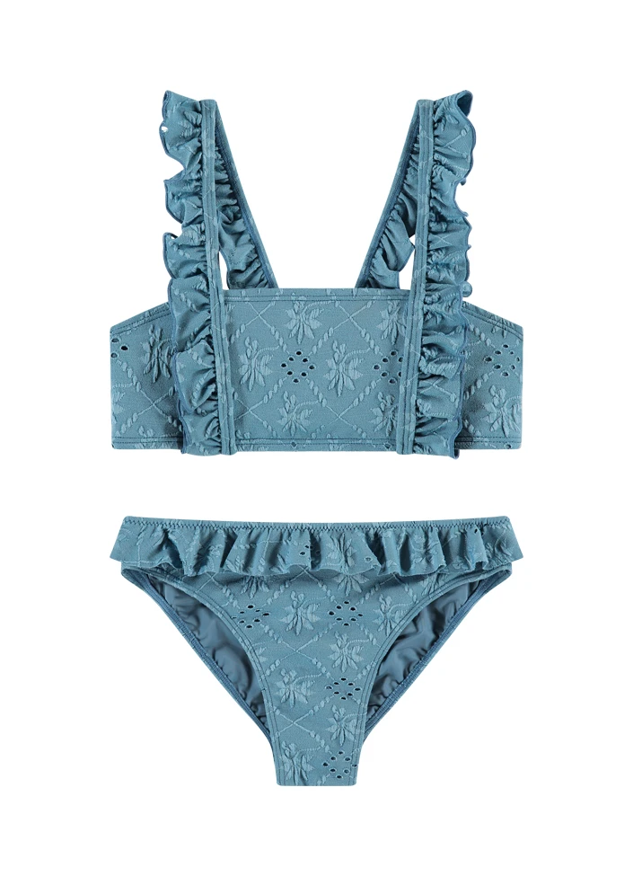 BEACHLIFE Blue Embroidery Meisjes Ruffle Bikiniset 1 BEACHLIFE Blue Embroidery Meisjes Ruffle Bikiniset