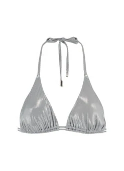 BEACHLIFE Metallic Silver Triangel Bikinitop