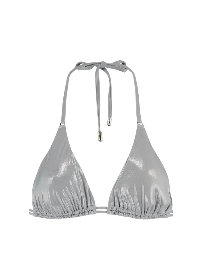 BEACHLIFE Metallic Silver Triangel Bikinitop 1 BEACHLIFE Metallic Silver Triangel Bikinitop
