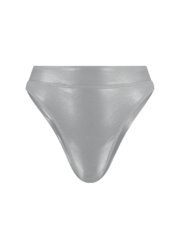 BEACHLIFE Metallic Silver Brazilian Bikinibroekje 1 BEACHLIFE Metallic Silver Brazilian Bikinibroekje